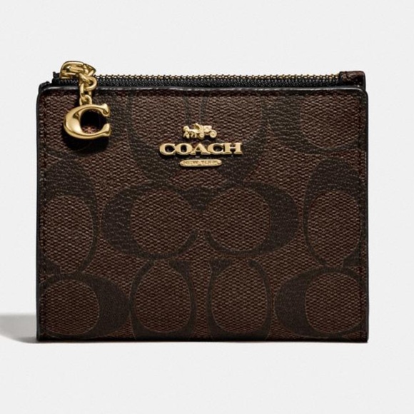 Coach Bags Coach Snap Card Case In Signature Canvas Wallet Poshmark